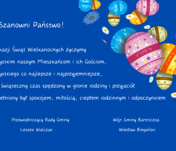 Życzenia świąteczne dla Mieszkańców Gminy Bartniczka