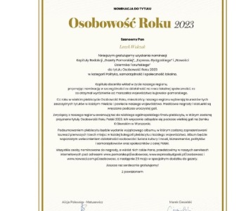 Nominacja do tytułu Osobowość Roku`2023