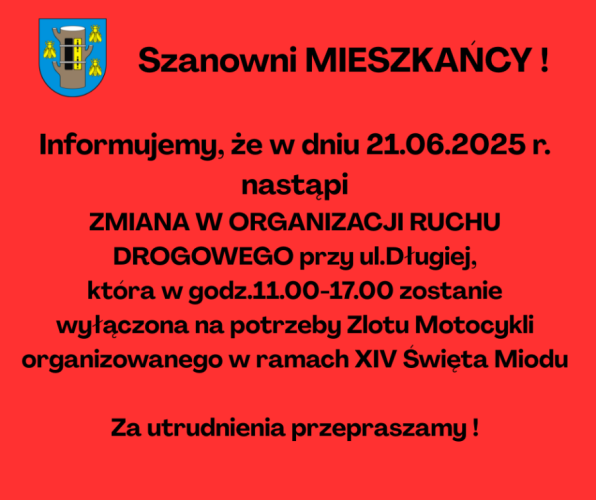 Zmiana w organizacji ruchu drogowego