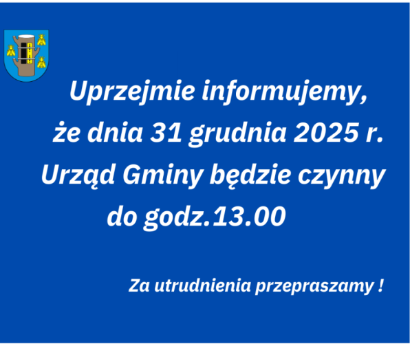 Zmiana godzin pracy Urzędu Gminy